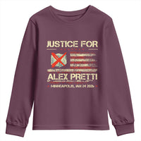Justice for Alex Pretti Abolish Ice Protest Youth Sweatshirt Minneapolis Jan 24 2026 American Flag