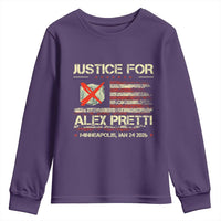 Justice for Alex Pretti Abolish Ice Protest Youth Sweatshirt Minneapolis Jan 24 2026 American Flag