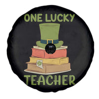 One Lucky Teacher St Patrick’s Day Spare Tire Cover Lepreachaun Hat with Books Reading