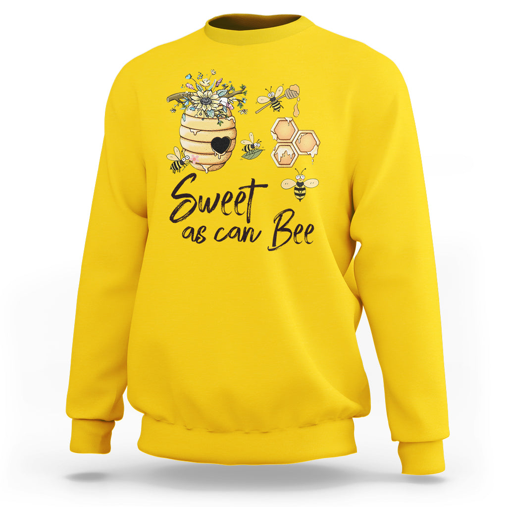 Sweet As Can Bee Floral Beehive Honey Bee Baby Shower Gender Reveal Mother's Day Shirt, Funny Bee T-shirt, Bee Lover Gift, Insect Shirts Sweatshirt - Wonder Print Shop
