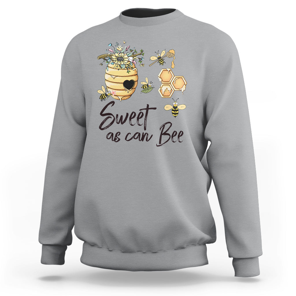 Sweet As Can Bee Floral Beehive Honey Bee Baby Shower Gender Reveal Mother's Day Shirt, Funny Bee T-shirt, Bee Lover Gift, Insect Shirts Sweatshirt - Wonder Print Shop