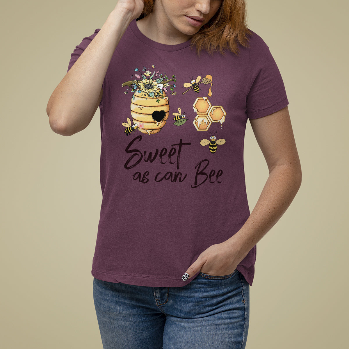 Sweet As Can Bee Floral Beehive Honey Bee Baby Shower Gender Reveal Mother's Day Shirt, Funny Bee T-shirt, Bee Lover Gift, Insect Shirts T Shirt For Women - Wonder Print Shop