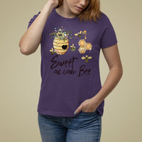 Sweet As Can Bee Floral Beehive Honey Bee Baby Shower Gender Reveal Mother's Day Shirt, Funny Bee T-shirt, Bee Lover Gift, Insect Shirts T Shirt For Women - Wonder Print Shop
