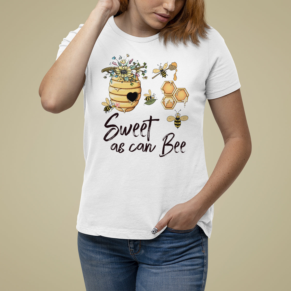 Sweet As Can Bee Floral Beehive Honey Bee Baby Shower Gender Reveal Mother's Day Shirt, Funny Bee T-shirt, Bee Lover Gift, Insect Shirts T Shirt For Women - Wonder Print Shop