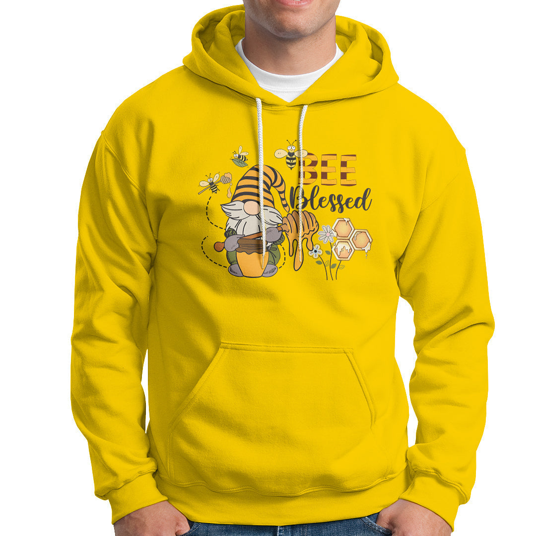 Bee Blessed Cute Bee Gnome With Honey Jar Beekeeper Shirt, Bee T-shirt, Gnome Tee, Bee Lover Gift, Insect Shirts, Spiritual Shirt Hoodie - Wonder Print Shop