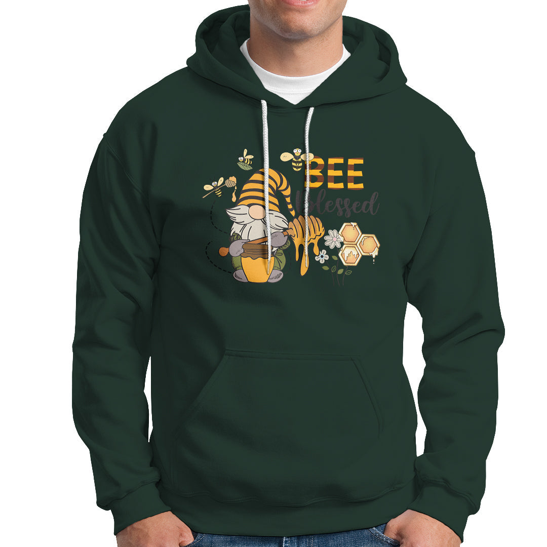 Bee Blessed Cute Bee Gnome With Honey Jar Beekeeper Shirt, Bee T-shirt, Gnome Tee, Bee Lover Gift, Insect Shirts, Spiritual Shirt Hoodie - Wonder Print Shop