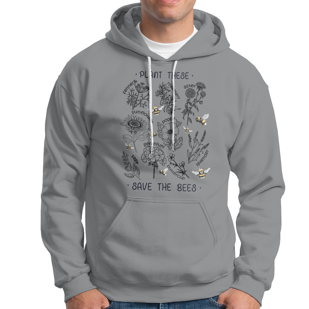 Plant These Save The Bees Flowers Botaical Gardening Shirt, Bee T-shirt, Bee Lover Gift, Insect Shirts, Nature Shirt Hoodie - Wonder Print Shop