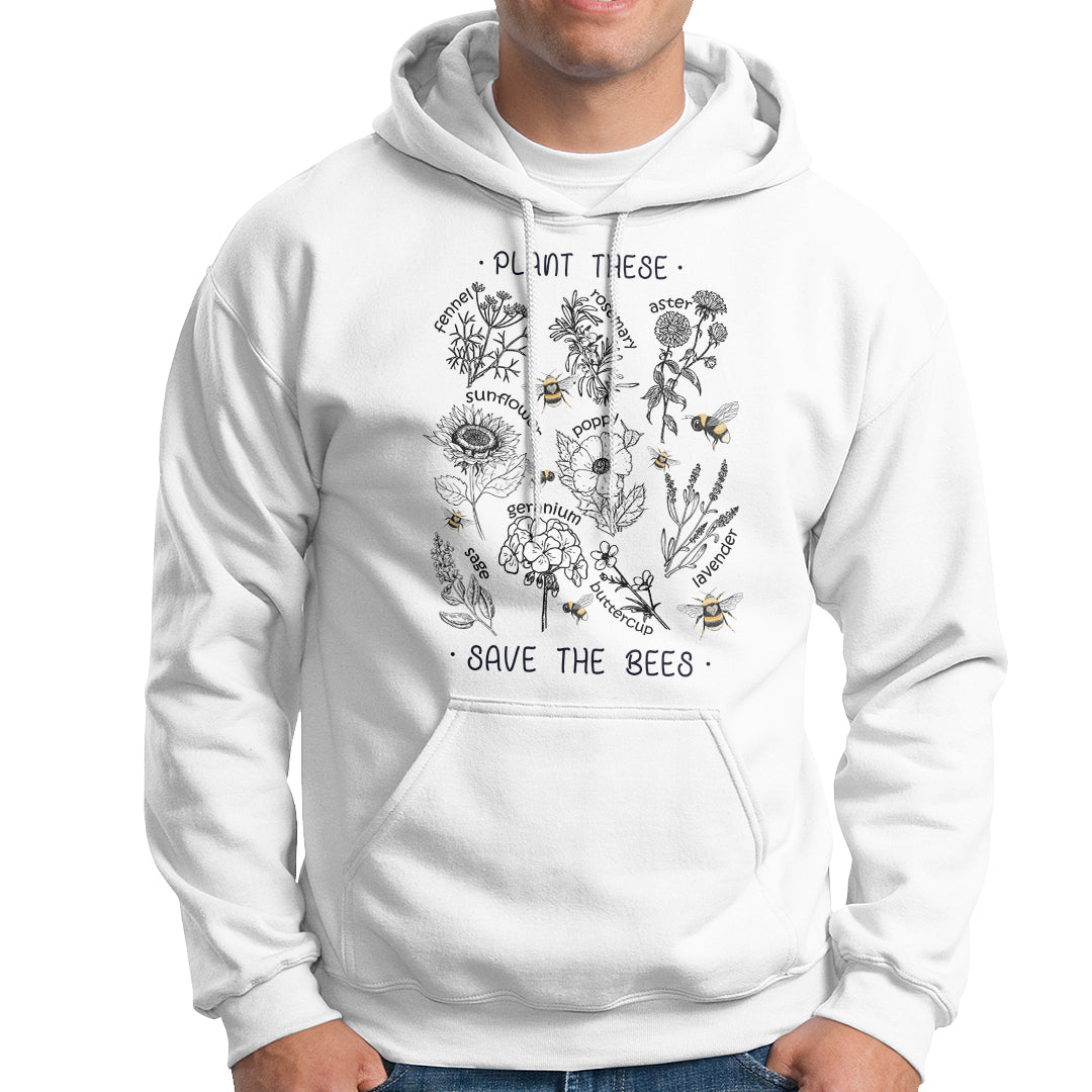 Plant These Save The Bees Flowers Botaical Gardening Shirt, Bee T-shirt, Bee Lover Gift, Insect Shirts, Nature Shirt Hoodie - Wonder Print Shop