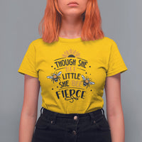 Though She Bee Little She Bee Fierce Sunflowers and Bees Inspirational Bee Pun Shirt, Bee T-shirt, Bee Lover Gift, Insect Shirts, Spiritual Shirt T Shirt For Women - Wonder Print Shop