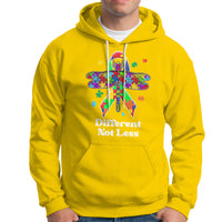 Different Not Less Autism Awareness Puzzle Dragonfly Inspirational Shirt, Dragonfly T-shirt, Autism Awareness T-shirt, Puzzle Shirt, Support Autistic Gift Hoodie - Wonder Print Shop