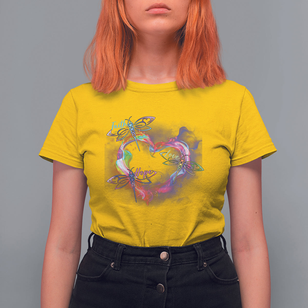 Faith Hope Love Heavenly Dragonfly Spiritual Inspirational Shirt for Women, Dragonfly T-shirt, Dragonfly Gift, Insect Lover Shirt T Shirt For Women - Wonder Print Shop