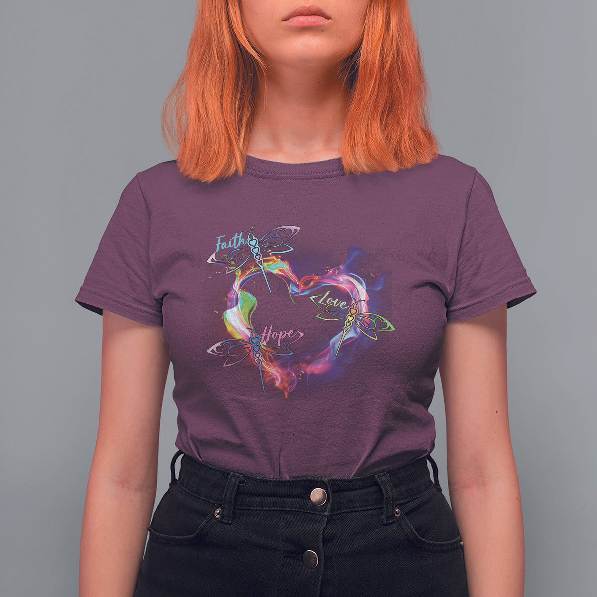 Faith Hope Love Heavenly Dragonfly Spiritual Inspirational Shirt for Women, Dragonfly T-shirt, Dragonfly Gift, Insect Lover Shirt T Shirt For Women - Wonder Print Shop