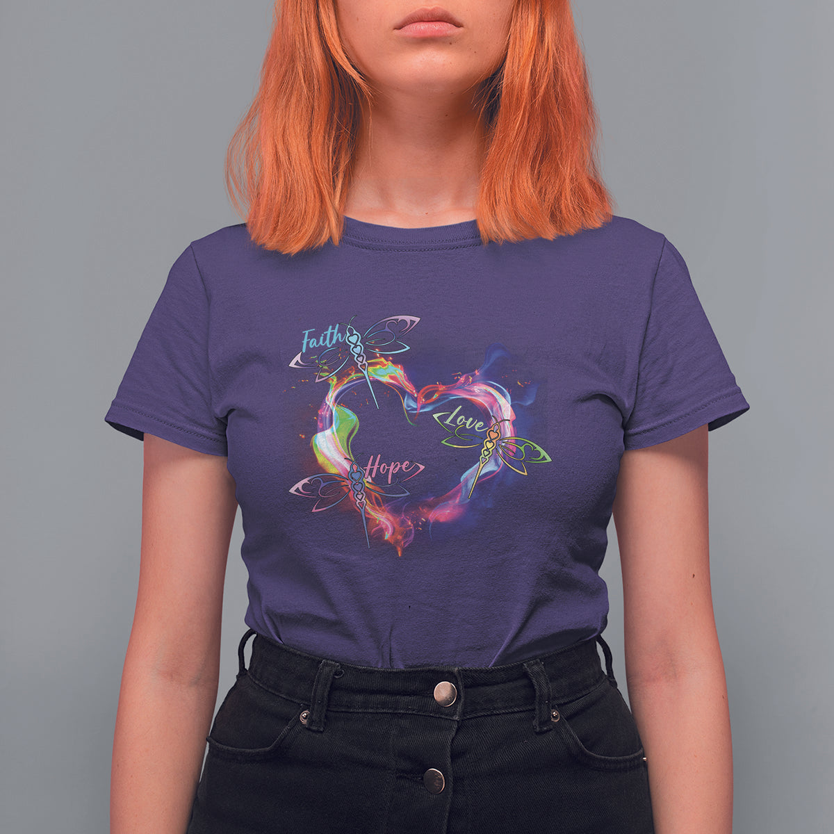 Faith Hope Love Heavenly Dragonfly Spiritual Inspirational Shirt for Women, Dragonfly T-shirt, Dragonfly Gift, Insect Lover Shirt T Shirt For Women - Wonder Print Shop
