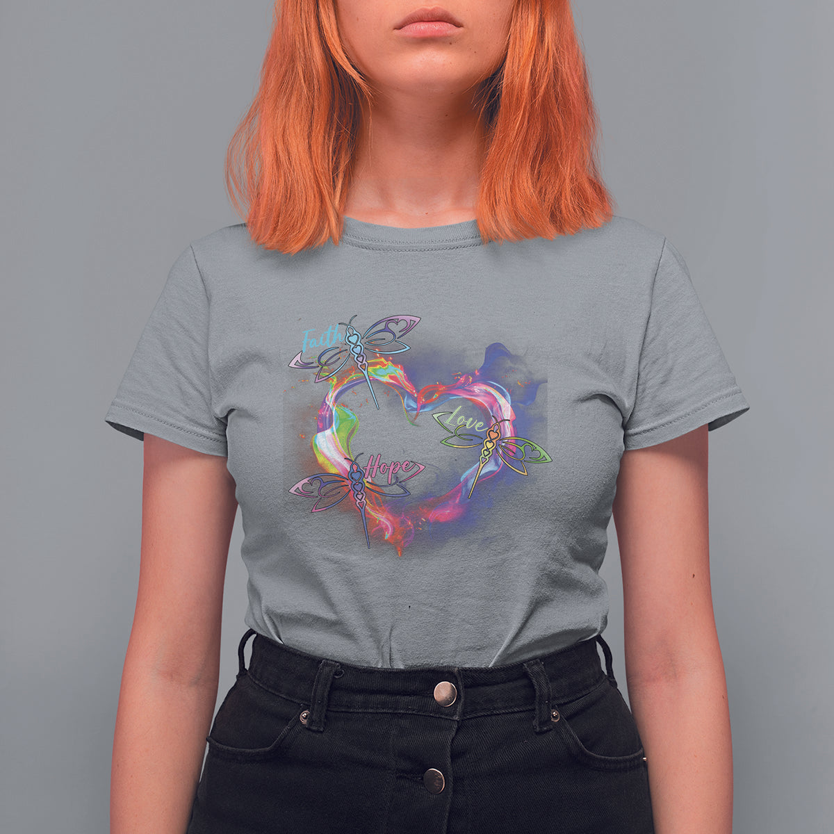 Faith Hope Love Heavenly Dragonfly Spiritual Inspirational Shirt for Women, Dragonfly T-shirt, Dragonfly Gift, Insect Lover Shirt T Shirt For Women - Wonder Print Shop