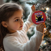 Funny Cat Christmas Ornament Pew Pew Madafakas Retro Vintage Starry Night - Wonder Print Shop