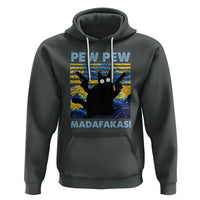 Funny Cat Hoodie Pew Pew Madafakas Retro Vintage Starry Night - Wonder Print Shop