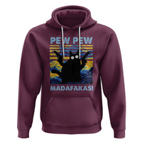 Funny Cat Hoodie Pew Pew Madafakas Retro Vintage Starry Night - Wonder Print Shop