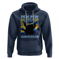 Funny Cat Hoodie Pew Pew Madafakas Retro Vintage Starry Night - Wonder Print Shop