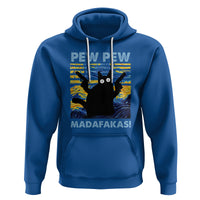 Funny Cat Hoodie Pew Pew Madafakas Retro Vintage Starry Night - Wonder Print Shop