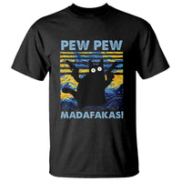 Funny Cat T Shirt Pew Pew Madafakas Retro Vintage Starry Night - Wonder Print Shop