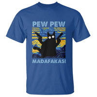Funny Cat T Shirt Pew Pew Madafakas Retro Vintage Starry Night - Wonder Print Shop