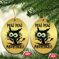 Funny Burnt Cat Christmas Ornament Pew Pew Madafakas - Wonder Print Shop