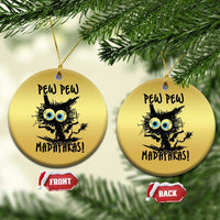 Funny Burnt Cat Christmas Ornament Pew Pew Madafakas - Wonder Print Shop