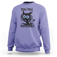 Funny Burnt Cat Sweatshirt Pew Pew Madafakas - Wonder Print Shop