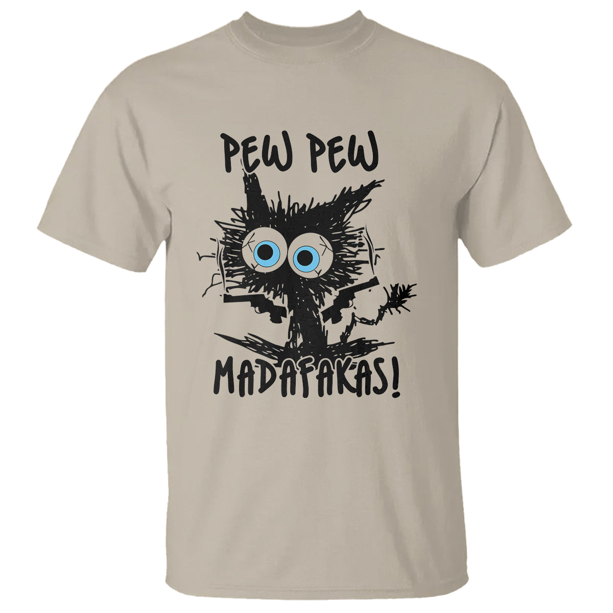 Funny Burnt Cat T Shirt Pew Pew Madafakas - Wonder Print Shop