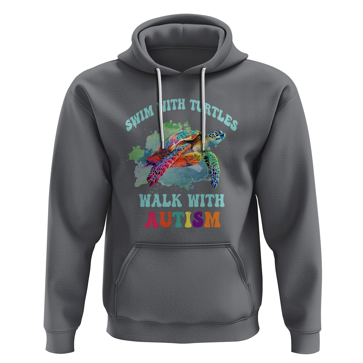 Turtle Autism Acceptance Hoodie Swim With Turtles Walk With Autism - Wonder Print Shop