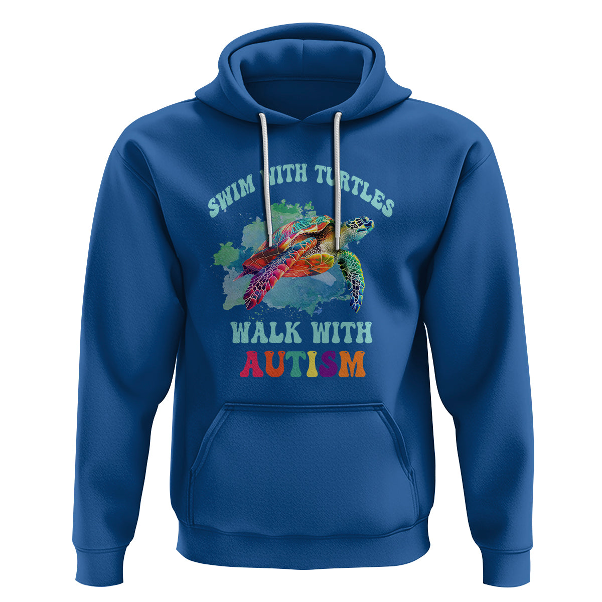 Turtle Autism Acceptance Hoodie Swim With Turtles Walk With Autism - Wonder Print Shop