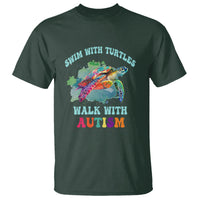 Turtle Autism Acceptance T Shirt Swim With Turtles Walk With Autism - Wonder Print Shop