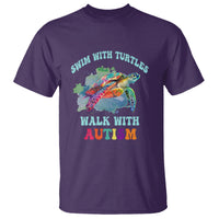 Turtle Autism Acceptance T Shirt Swim With Turtles Walk With Autism - Wonder Print Shop