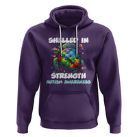 Turtle Autism Acceptance Hoodie Shelled In Strength - Wonder Print Shop