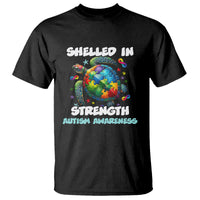 Turtle Autism Acceptance T Shirt Shelled In Strength - Wonder Print Shop