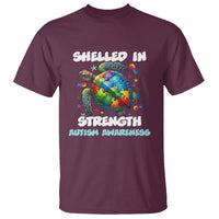 Turtle Autism Acceptance T Shirt Shelled In Strength - Wonder Print Shop