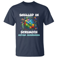 Turtle Autism Acceptance T Shirt Shelled In Strength - Wonder Print Shop