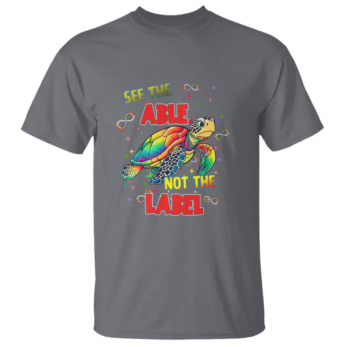 Turtle Autism Acceptance T Shirt See The Able Not The Label - Wonder Print Shop