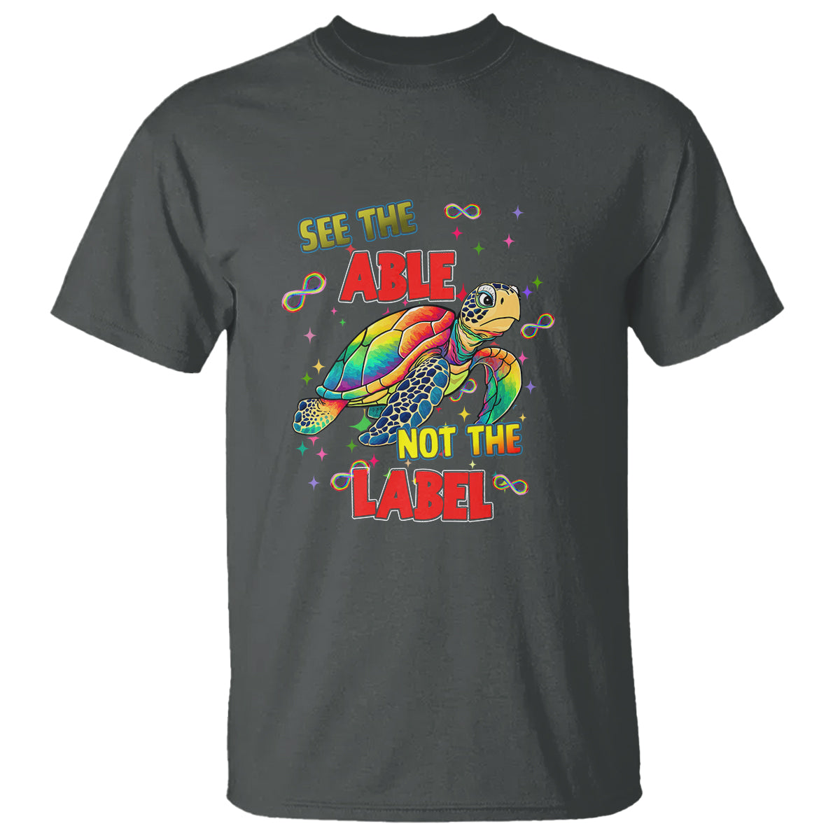 Turtle Autism Acceptance T Shirt See The Able Not The Label - Wonder Print Shop