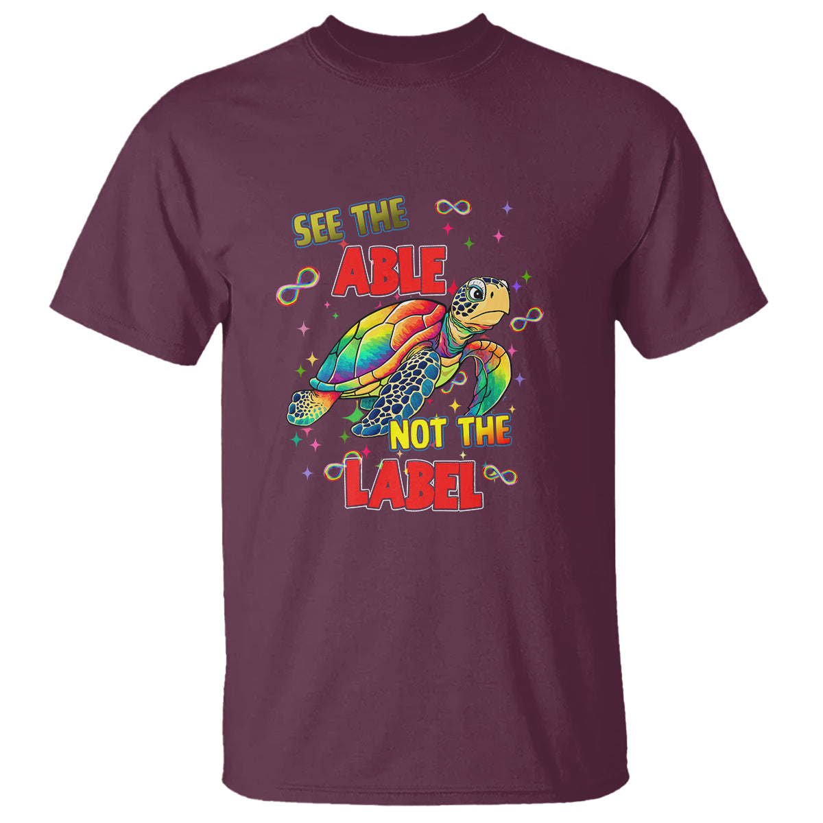 Turtle Autism Acceptance T Shirt See The Able Not The Label - Wonder Print Shop