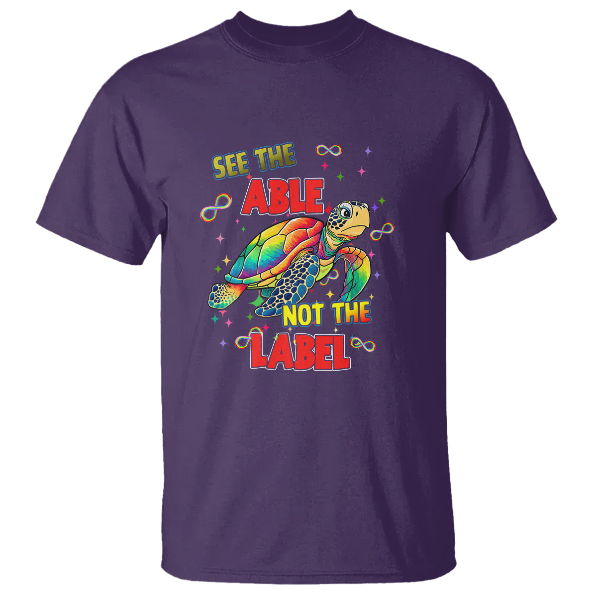 Turtle Autism Acceptance T Shirt See The Able Not The Label - Wonder Print Shop