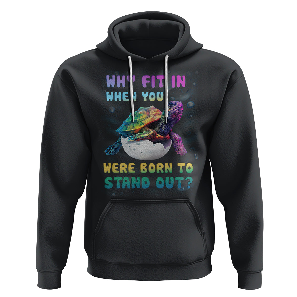Turtle Autism Acceptance Hoodie Why Fit In When You Were Born To Stand Out - Wonder Print Shop