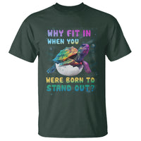Turtle Autism Acceptance T Shirt Why Fit In When You Were Born To Stand Out - Wonder Print Shop