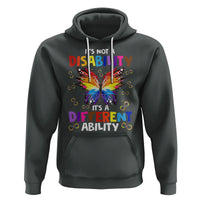 Butterfly Autism Hoodie It's Not A Disability It's A Different Ability Spectrum Rainbow Infinity - Wonder Print Shop