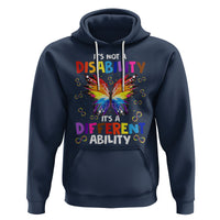 Butterfly Autism Hoodie It's Not A Disability It's A Different Ability Spectrum Rainbow Infinity - Wonder Print Shop