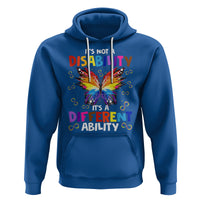 Butterfly Autism Hoodie It's Not A Disability It's A Different Ability Spectrum Rainbow Infinity - Wonder Print Shop
