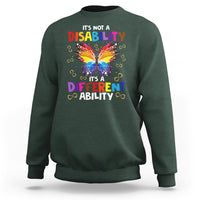 Butterfly Autism Sweatshirt It's Not A Disability It's A Different Ability Spectrum Rainbow Infinity - Wonder Print Shop