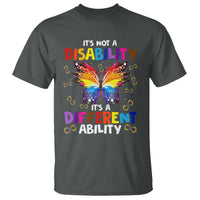 Butterfly Autism T Shirt It's Not A Disability It's A Different Ability Spectrum Rainbow Infinity - Wonder Print Shop