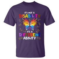 Butterfly Autism T Shirt It's Not A Disability It's A Different Ability Spectrum Rainbow Infinity - Wonder Print Shop