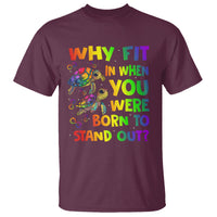 Turtle Autism Acceptance T Shirt Why Fit In When You Were Born To Stand Out - Wonder Print Shop